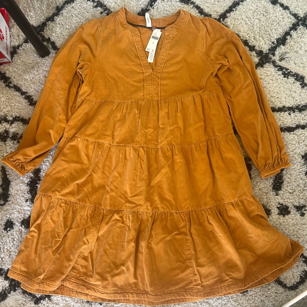 Corduroy Anthropologie Warm Brown Women’s Dress